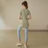 Sommer Modisch Einfarbig Rundhals Damen Slim Fit Lauf-T-Shirt Yoga Lang Geschnitten Hüftbedeckendes Workout-Top