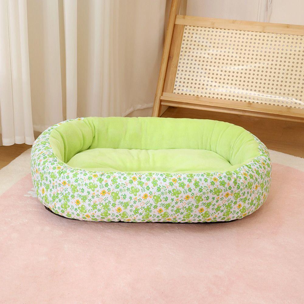 Puppy Sofa Pet Bed Breathable Cat Bed Flower-printed Indoor Cat House  for Dogs Sleeping