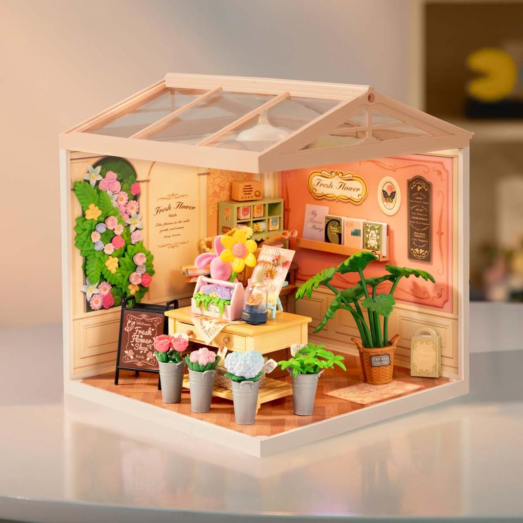 ROBOTIME Rolife 3D Puzzle Super Creator Fresh Flower Shop DIY Miniature House (DW017B) | 1:24 Scale