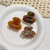 Acetate Floral Mini Claw Clip: Elegant Oval Hollow Design for High Ponytails & Side Styles