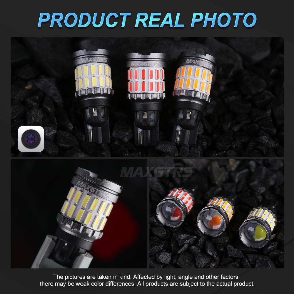 MAXGTRS 2PCS T15 W16W LED Canbus Error free Auto Bulbs 921 912 Backup Light Car Reverse Parking Xenon White