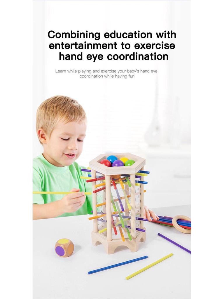 Montessori Wooden Stick Game: Interactive Parent-Child Toy for Ages 3-6