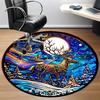 1pc Winter Wonderland Chair Carpet for Office, Round Polyester Mat, Indoor Decor for Office, Easycare Fabric, Washable Non-slip Area Carpet