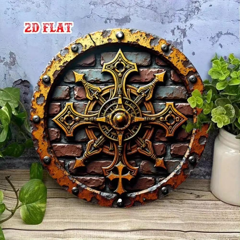 Vintage Metal Wall Art Medieval Knight Shield Home Decor