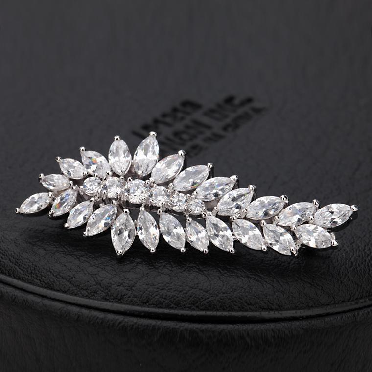 LUOTEEMI Brand Fashion Hair Accessories Bridal Hair Jewelry a AA Cubic Zircon Bridesmaid Gift Hair Clip
