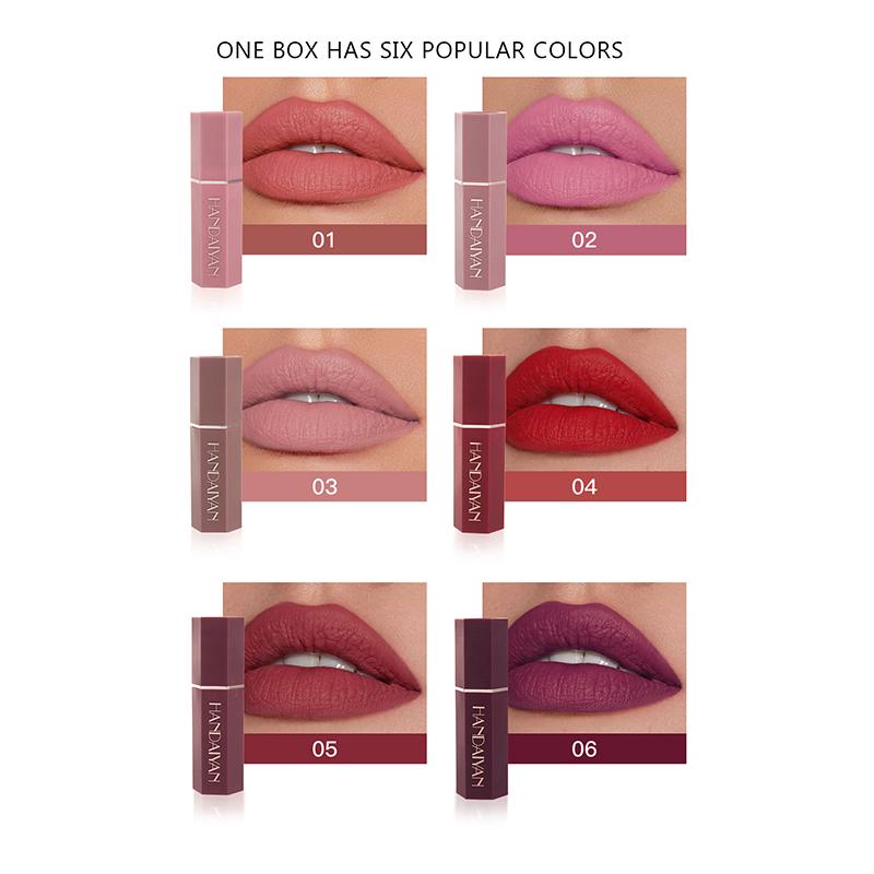 Rossetto antiaderente per labbra sexy in velluto opaco lucidalabbra 6 pezzi/set