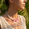Bohemianische Muschel Choker Halskette für Damen Mode Sommer Süße Blume Anhänger Handgewebtes Seil Halskette Schmuck Accessoire