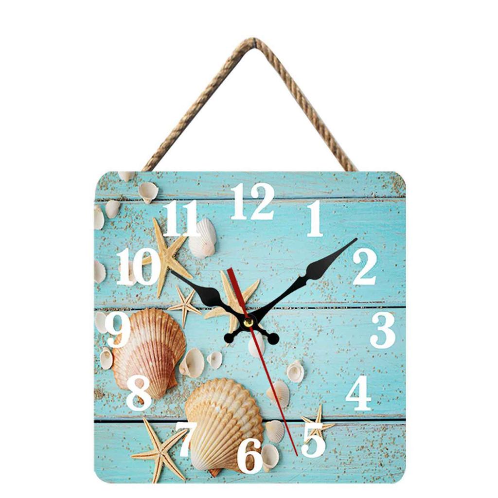 Wooden Square Wall Alarm Clocks Silent Non-ticking Battery Powered For Home Kitchen Living Room Office Decor