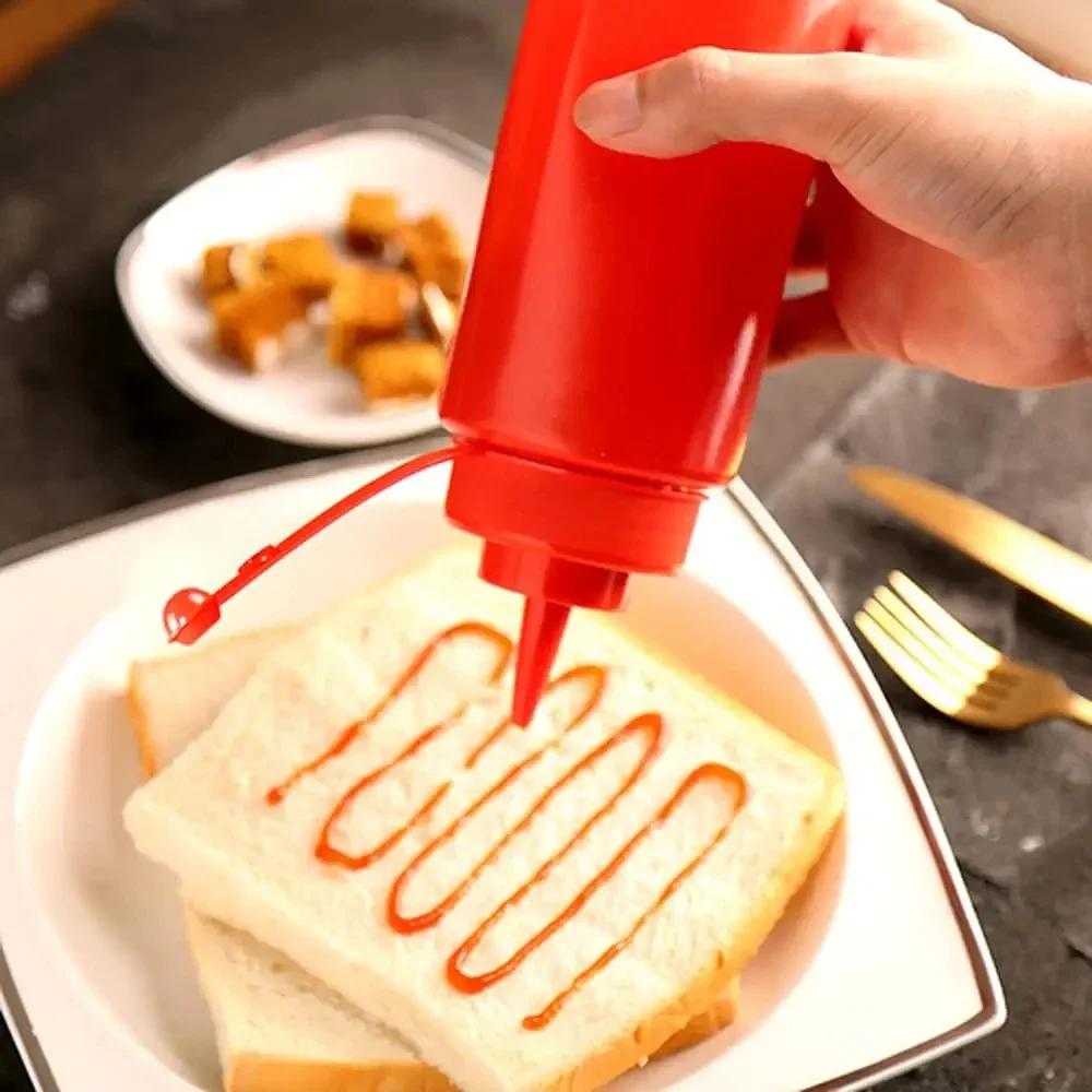 240ML480ML Squeeze Bottles for Ketchup Mustard BBQ Sauces Olive Oil Dispenser Kitchen Tools Durable Leakproof