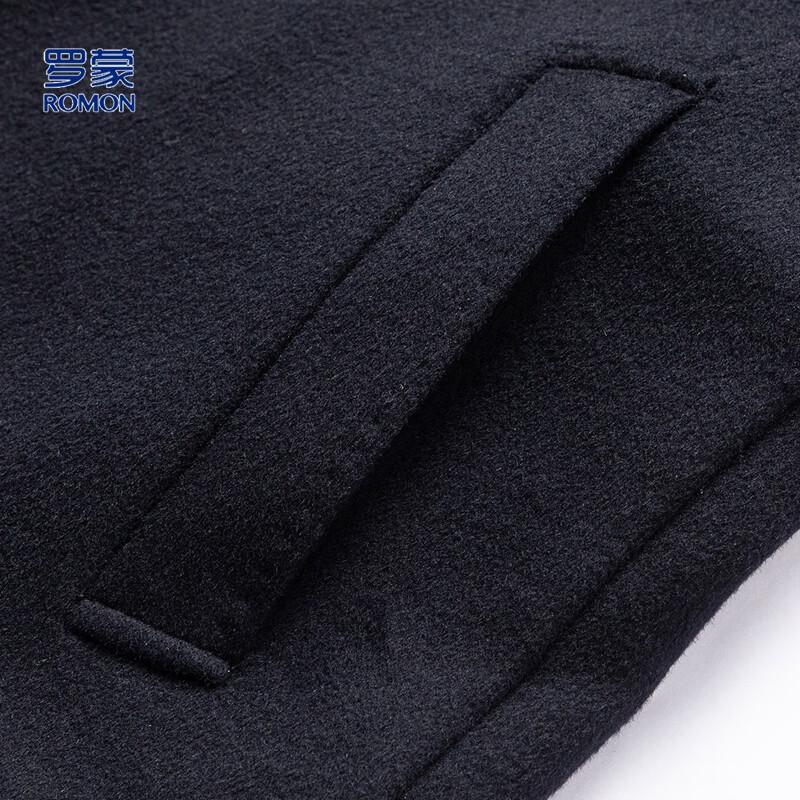 ROMON Men's Wool Blend Mid-Length Overcoat with Detachable Down Liner