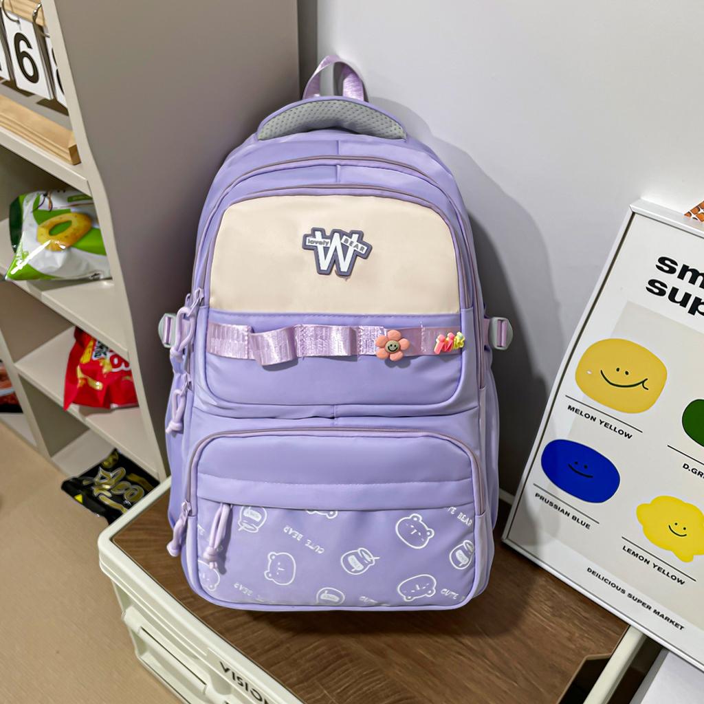 Schoolbag Korean version ins style new third to sixth grade high school students high value cartoon printing large capacity backpack