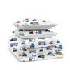 Busy Cars 100% Cotton Duvet Cover Set: Boys Vehicle Bedding, Soft Touch Twin size to Queen size
