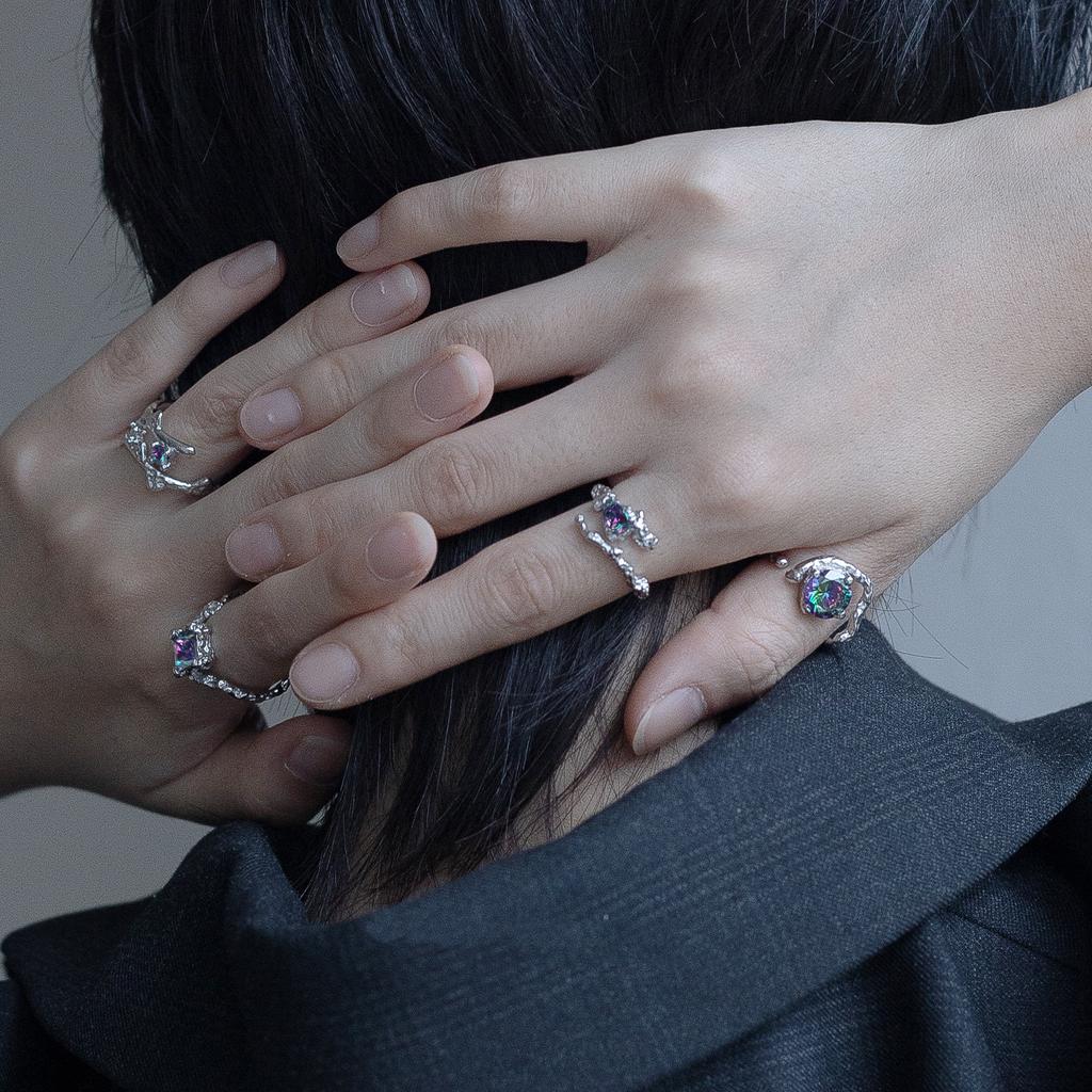 Lindon Classic Copper Alloy Zircon Ring Ladies Jewelry Wedding Promise Party Gift