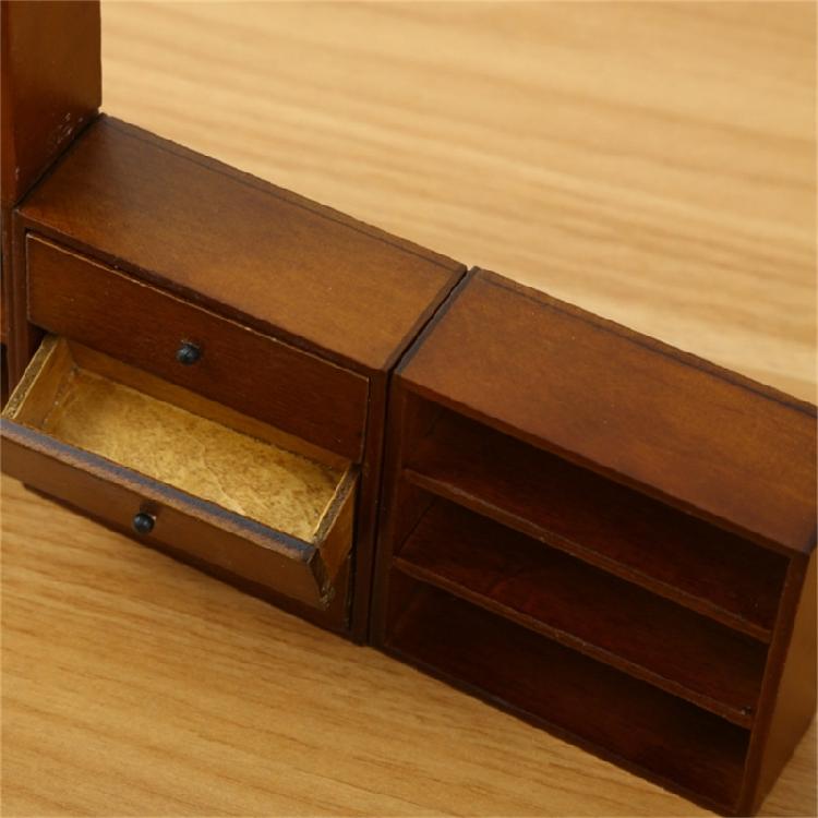 Dollhouses Furniture 1/12 Scale Wooden Display Cabinet Sideboard Model for Miniature Project Decoration and Collectors