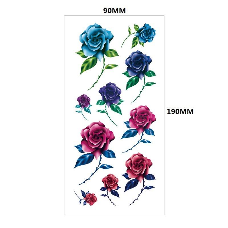 Water Transfer Phoenix Flower Colored Rose Waterproof Tattoo Sticker Set Simulation Tattoo Sticker