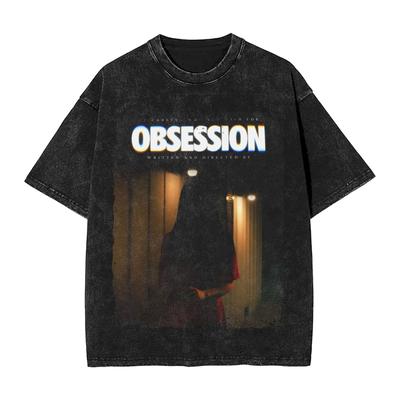 Obsession Film Ausgebleichte T-Shirts Streetwear Hip Hop Mode T-Shirt Tee Shirt Herren Damen Baumwolle Harajuku Grafikdruck