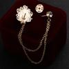 i-Remiel Fashion New Crystal Tassel Chain Brooches Personality Suit Badge Dress Corsage Brooch Jewelry Luxury Men Accessories