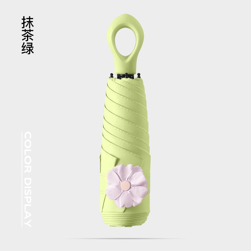 New 50% Off Six Bones Hand Open Vinyl Fabric Sunscreen Umbrella Love Handle Fashion Umbrella Climbing Flower Umbrella