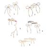 Imitation Pearls Bead Bowknot Hairpin Stylish Barrette Accessory for Women Girls