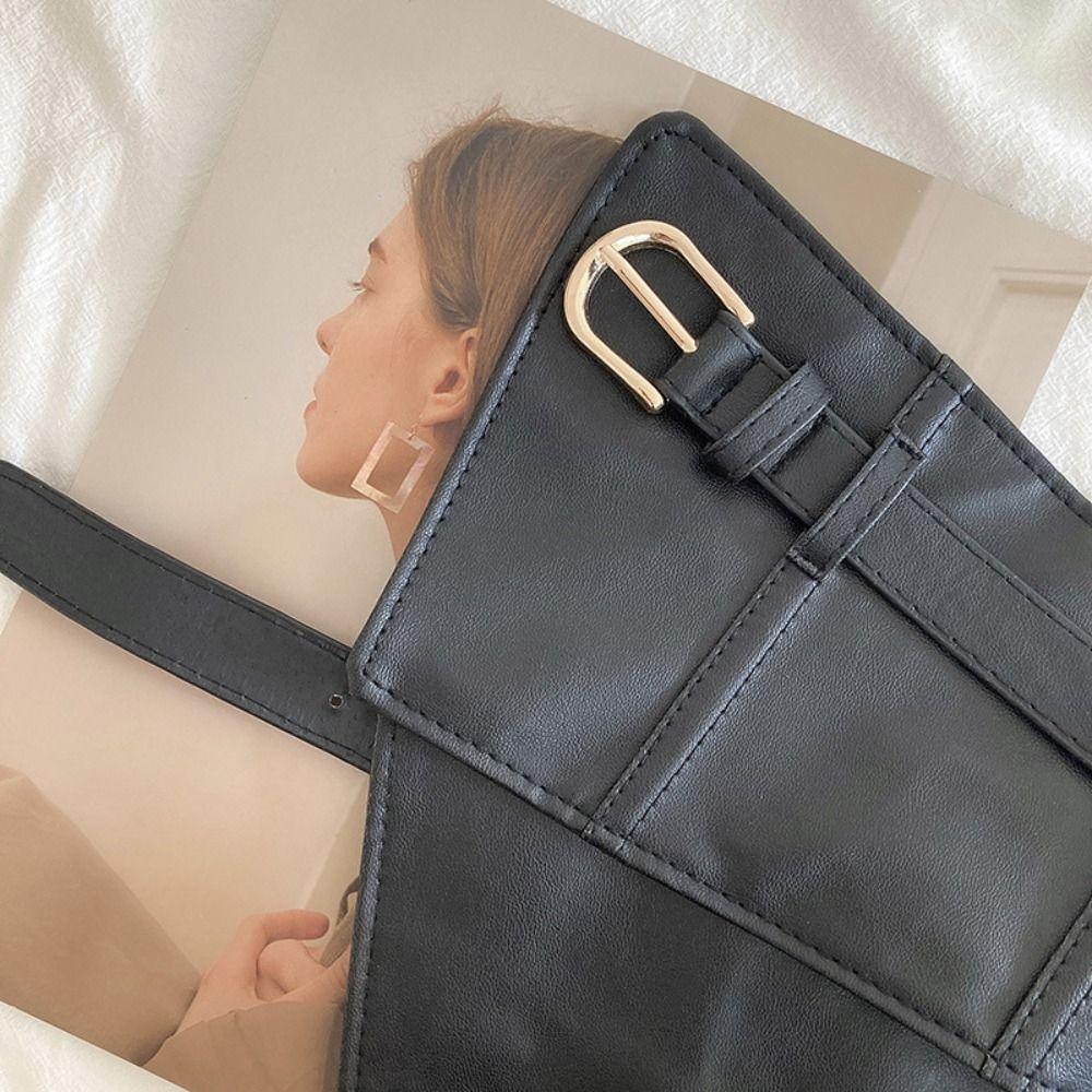 PU Leather Elastic Cummerbunds Adjustable Waist Corset Elegant Wide Belt  Outfits