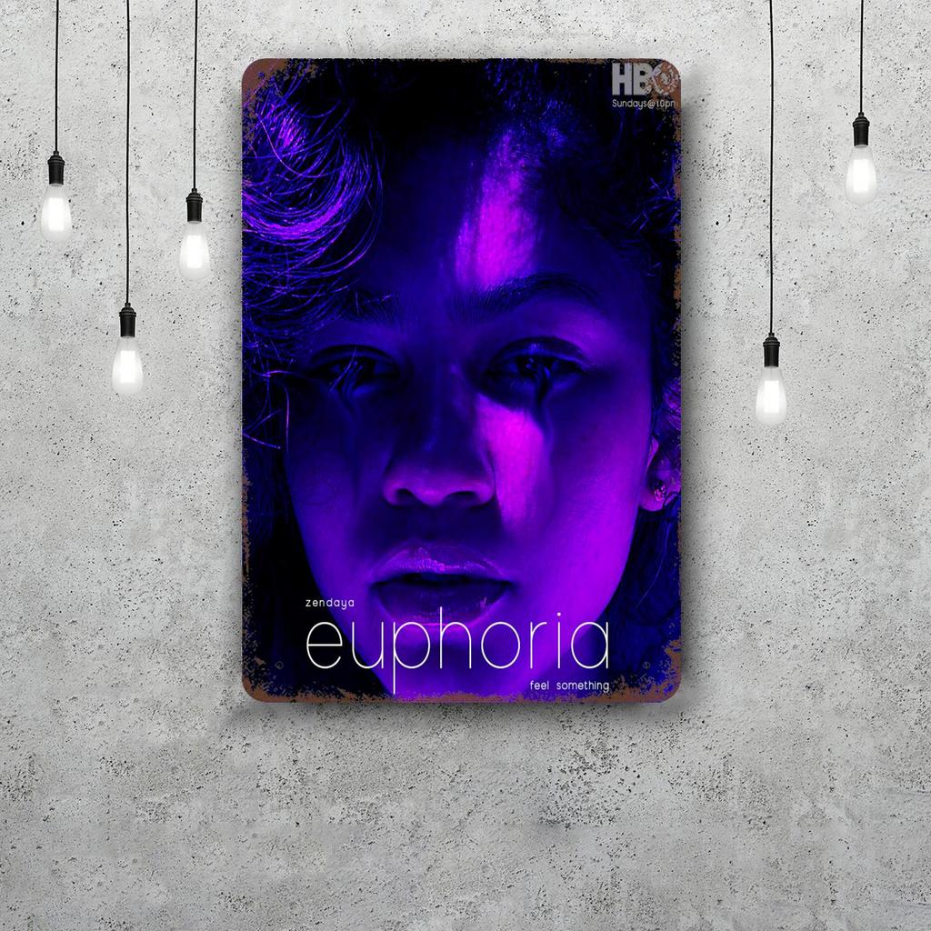 euphoria TV drama Decor Poster Vintage Tin Sign Metal Sign Decorative Plaque for Pub Bar Man Cave Club Wall Decoration