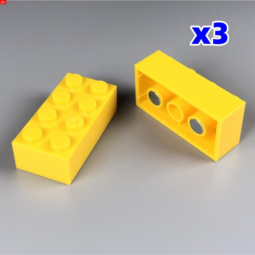 MOC Bricks Fridge Refrigerator Magnetic Brick 2x4 1x2-2x2 Sticker Educational Building Blocks Toys For Children Xmas Gifts