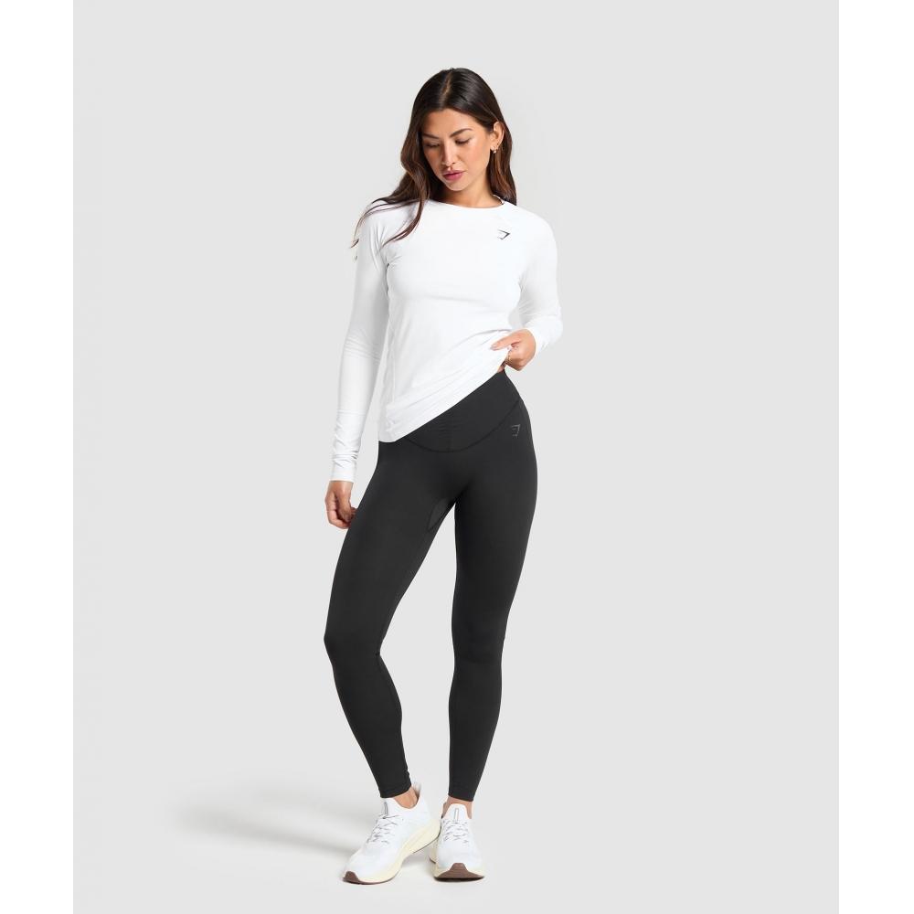 Gymshark Training Baselayer Long Sleeve Top White B1a9l Wbbm