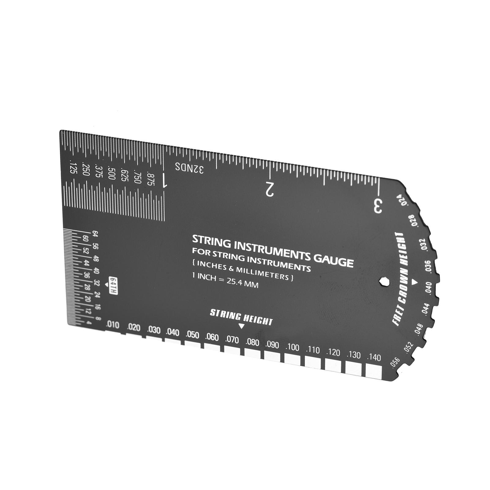 

Baroque String Instruments Gauge String Action Gauge Ruler Pocket size Metallic Ruler for Electric Bass and Acoustic чёрный