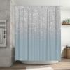 Modern Bathroom Decor Shower Curtain Set Sparkly Blue Ombre Design For Bathrooms Durable Polyester Fabric Easy Installation With