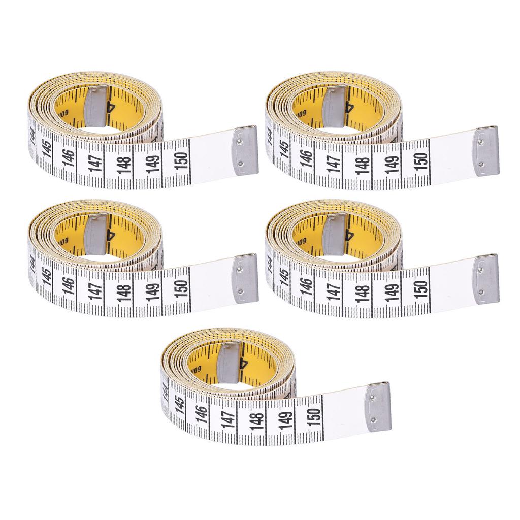Measuring Tape Soft Flexible Clear Graduations Yellow White Double Sided Inch Tape Measure