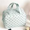 Large Capacity Polka Dot Cosmetic Bag Waterproof Portable Travel Toiletry Organizer for Girls Daily Makeup