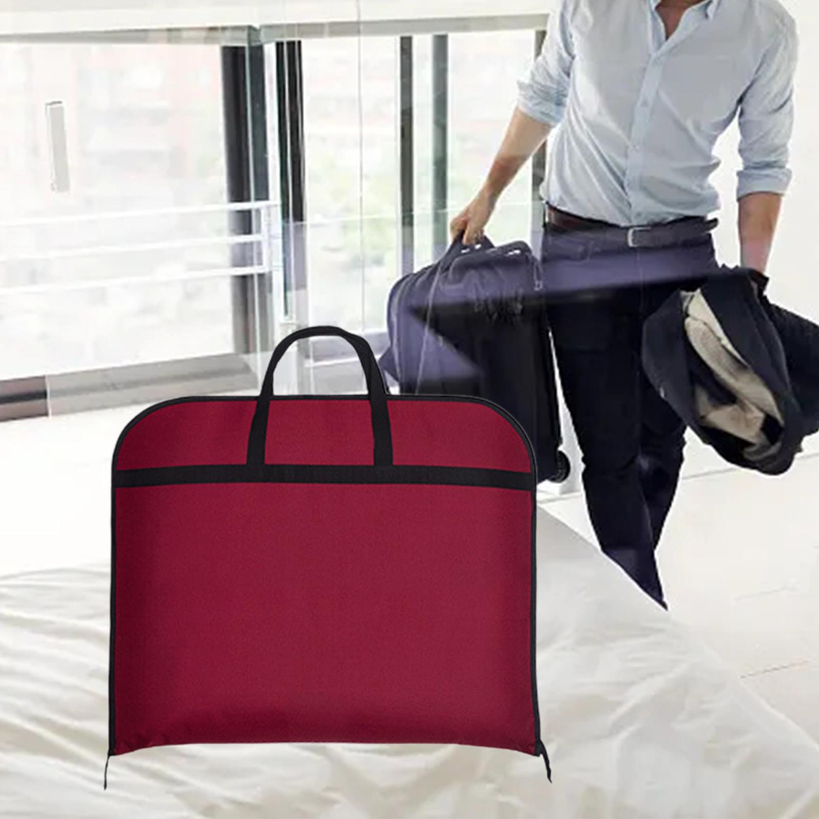 

Hanging Suit Bag for Travel Men Women Dress Bag Suit Cover Hanging Garment Bag for Jackets Dresses Costumes Coats Uniforms красный