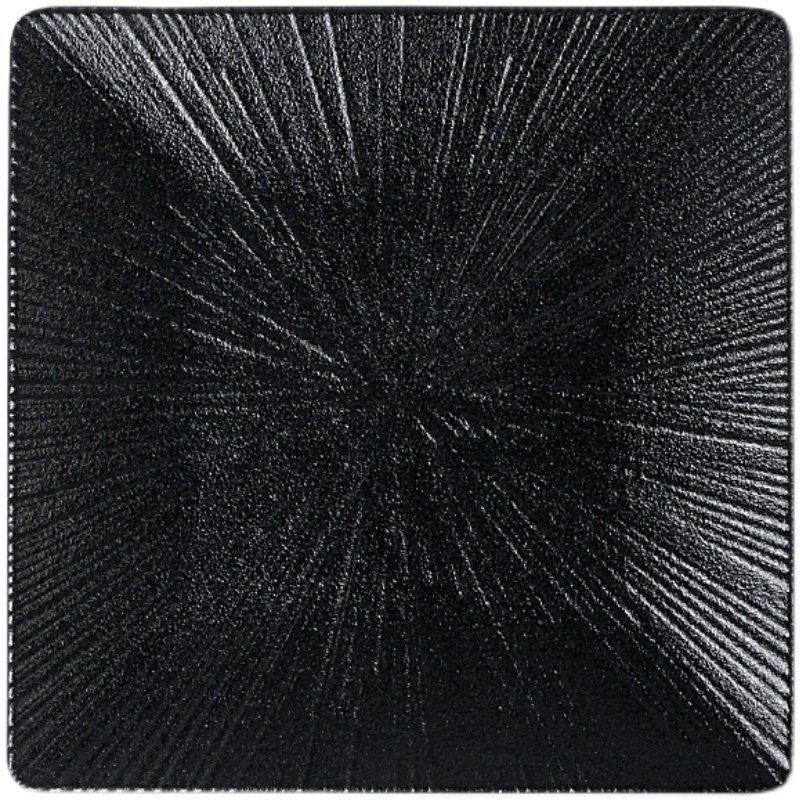 Black Mei Xiangyuan Square Melamine Plate Elegant Japanese Western Steak Dish