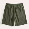 Men Knit Shorts Elastic Waistband Drawstring Adjustable Fit Relaxed Fit Patchwork Breathable Material
