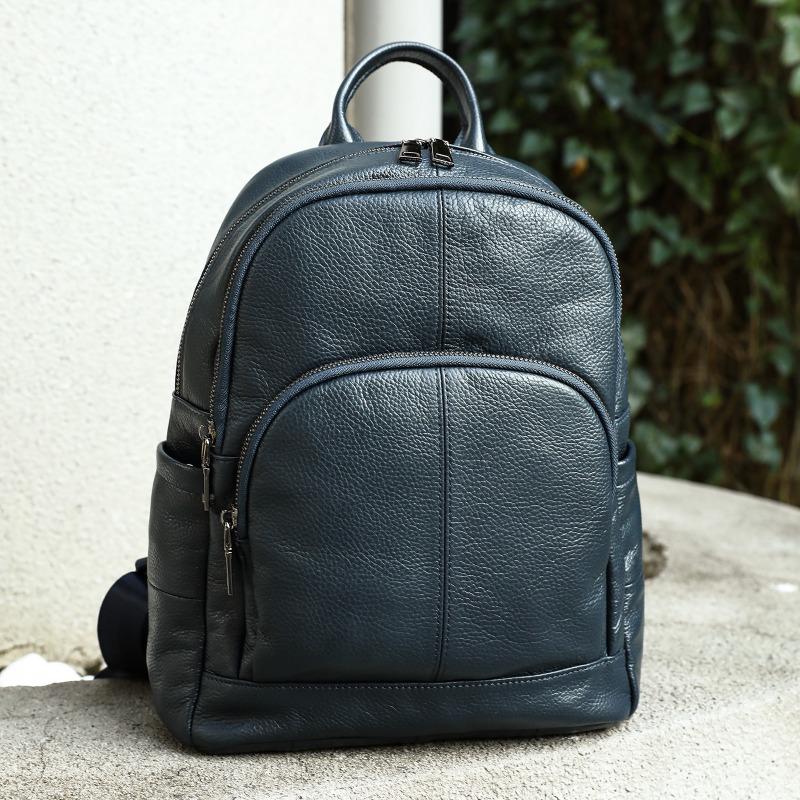 Backpack Versatile Casual Backpack Genuine Leather High-end Schoolbag Commuting Backpack