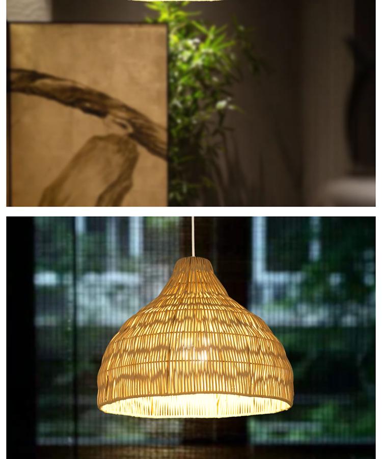 Wabi-Sabi Bamboo Rattan Pendant Lamp: Zen-Inspired Teahouse Lighting