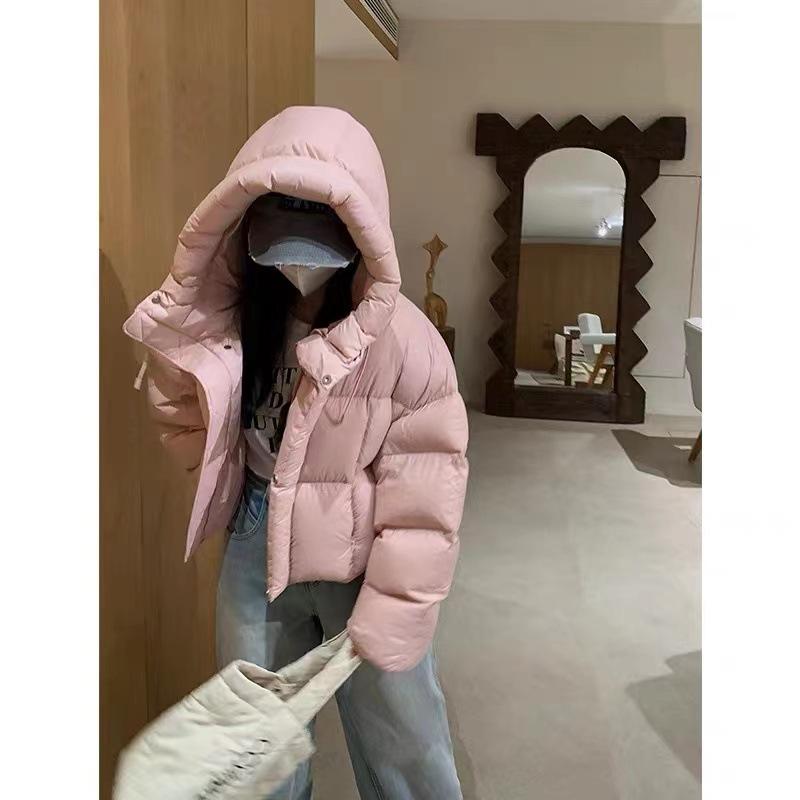 Vêtements courts en coton duvet pour femmes hiver nouveau vêtements pain Kendou veste à capuche café à la mode