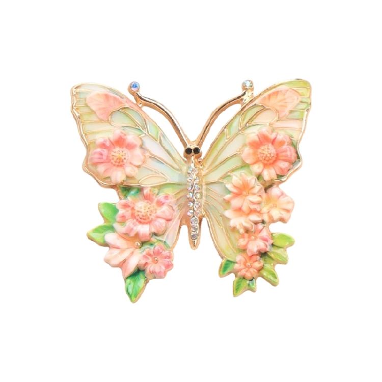 Crystal Rhinestones Butterfly Brooch Fashionable Evening Wear Lapel Pin Clothing Accessories Social Event Jewelry