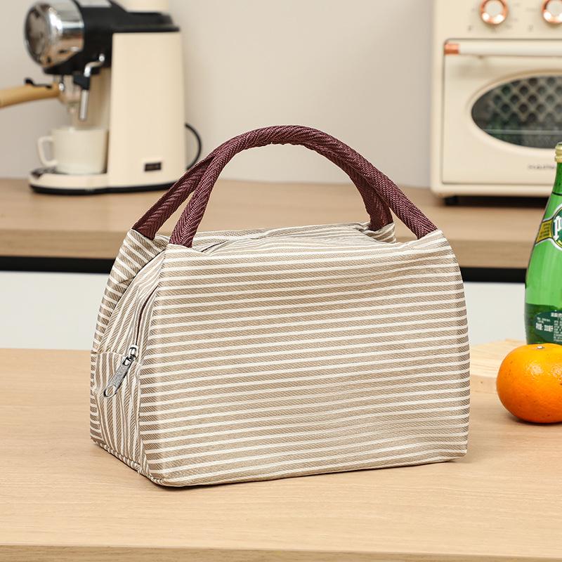 Insulated Portable Lunch Bento Bag with Thick Ice Pack Storage.