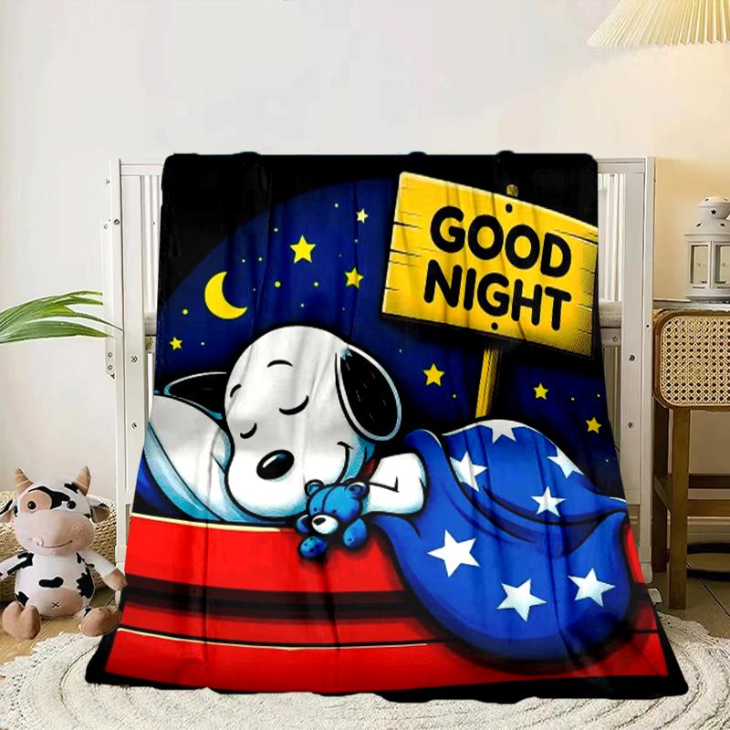 Cute Dog Dreams Under Stars Blanket Flannel Blanket for Bed, Sofa, Camping, Hiking, Picnic Essentials, Gift for Family Fan Gifts