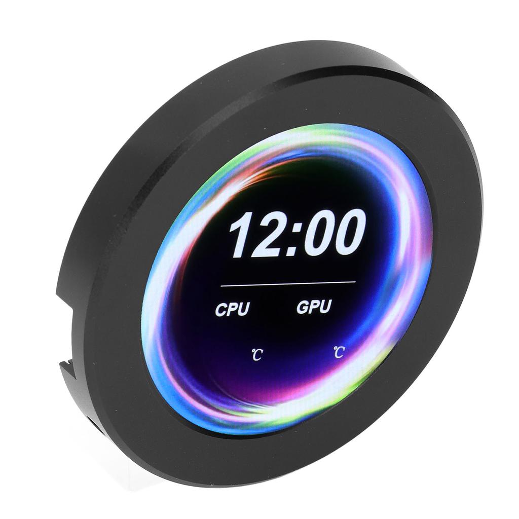 2.1inch Round LCD Display, 360 Rotation CPU Watercooler Screen, Real Time Temp Control, Stepless Dimming, 480x480 Resolution AIO LCD Screen for AIO Wa