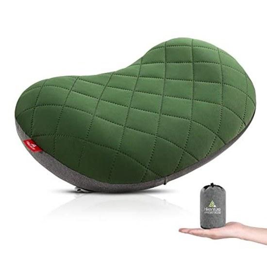 Hikenture Camp Pillow Ultra Lightweight Air Compact Anti-Backflow Valve Non-Slip Washable CoverStorage Bag Included