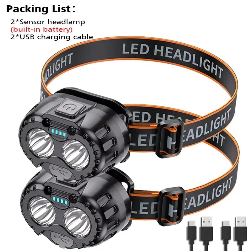 250LM XPE LED Headlamp with Wave Sensor Waterproof, Hands-Free Lighting for Work Outdoor Fishing Camping Hiking & Emergency Use