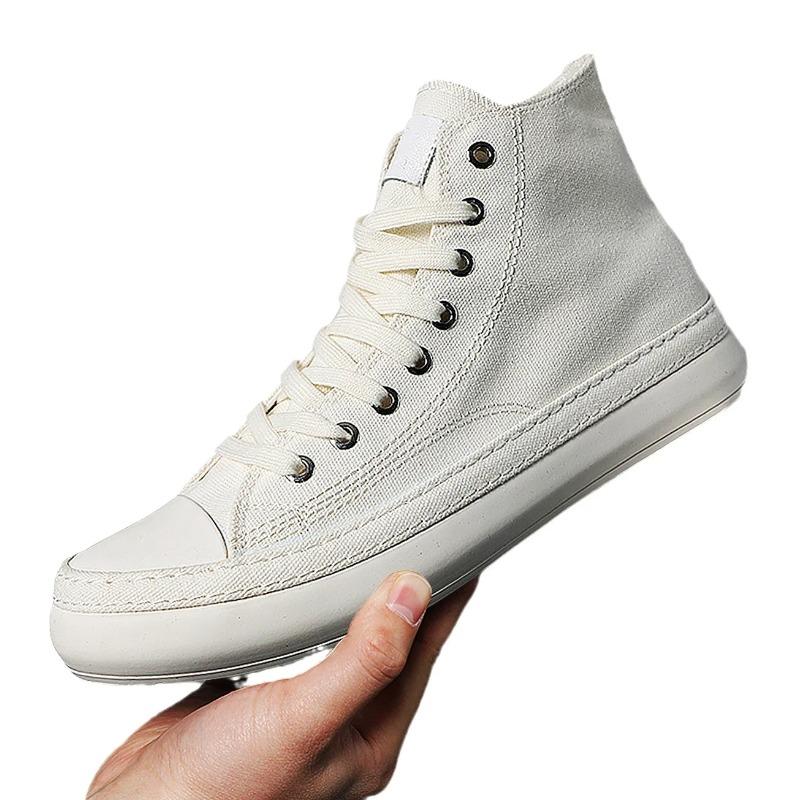 Mode Unisex Segeltuchstiefel Herren Sneaker Übergröße Damen Vulkanisierte Segeltuchschuhe Hoch Orange Freizeit-Schuhe Schwarz