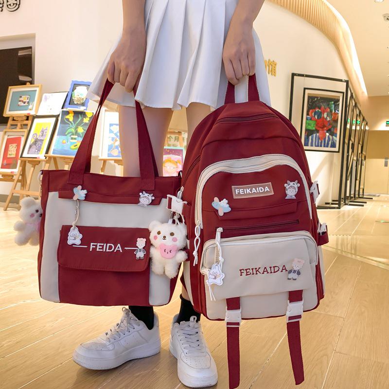Cute Double Shoulder Backpack for Girls: Ideal for Elementary, Middle, and High School Students
