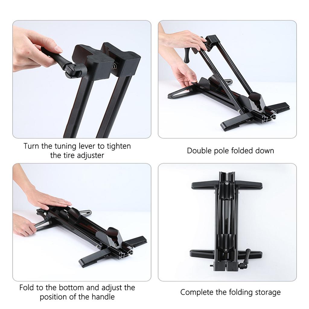 Foldable Bicycles Stand Road Bike Storage Parking Rack Folding Indoor Parking Wheel Holder for 24”-29” Bicycles