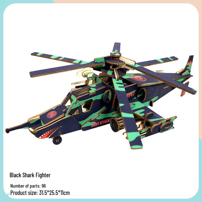Children's Handmade Wooden Airliner Model 3D Puzzle Educational Toy