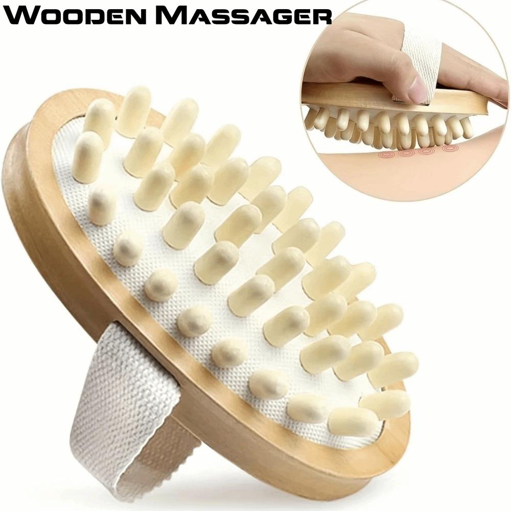 Air Cushion Design Wooden Massager Manual Massage Brush Scalp Massage Brush Muscle Relaxation