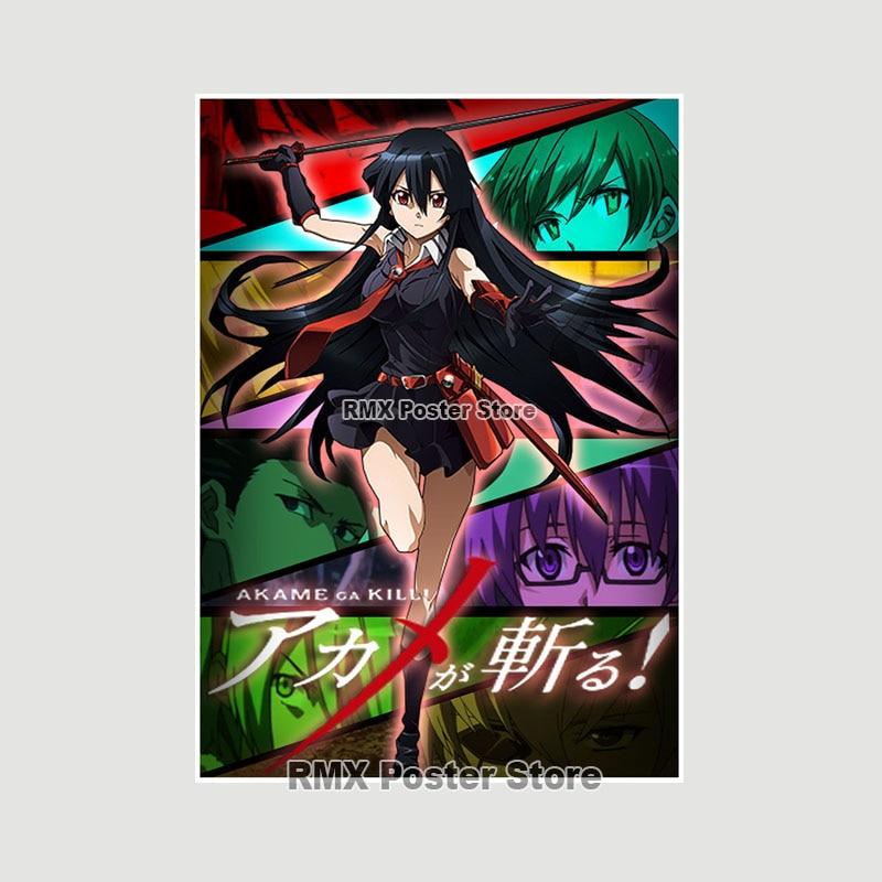 Akame Ga Kill Anime-Poster und Drucke, Wandkunst, Dekoration, weißes Papier, dekorative Gemälde, Bilder, Wohnzimmer, Zuhause, Wandbild