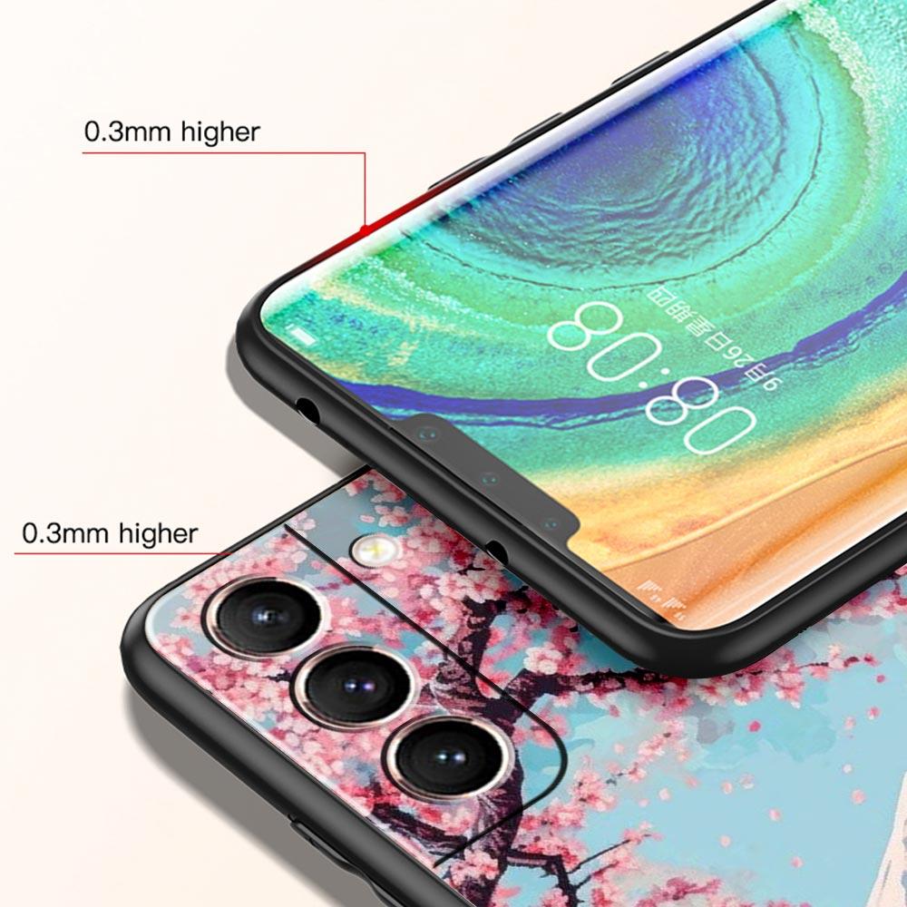 Japan Mount Fuji Painting Cherry blossom Phone Case For Samsung Galaxy S26 Ultra S25 Plus S24 FE S23 S22 5G S21 S20 Cover Soft
